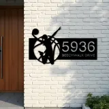 Custom Metal Female girl basketball player Metal Address Sign, House number, Outdoor Number Signage, Yard Sign Address Plate