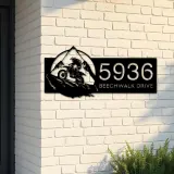 Custom Metal Dirtbike motocross biker Metal Address Sign, House number, Outdoor Number Signage, Yard Sign Address Plate