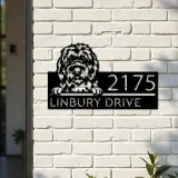 Custom Metal Old English Sheepdog Cute puppy Metal Address Sign House number Hanging Address Plaque Yard Sign Outdoor decor