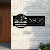 Custom Metal F 16 fighter airplane US flag Metal Address Sign House number Hanging Address Plaque Yard Sign Outdoor