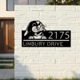 Custom Metal Cute Bunny Rabbit farm animal Metal Address Sign, House number, Outdoor Number Signage, Yard Sign Address Plate