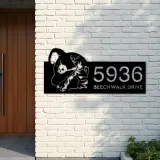 Custom Metal Witch haunted house halloween Metal Address Sign House number Hanging Address Plaque Yard Outdoor Sign
