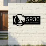 Custom Metal Duck hunting hunter and dog Metal Address Sign, House number, Outdoor Number Signage, Yard Sign Address Plate
