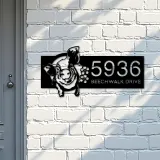 Custom Metal Pig Farm house animal ranch Metal Address Sign House number Hanging Address Plaque Yard Sign Outdoor decor