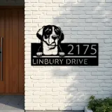 Custom Metal Great swiss mountain dog Puppy Metal Address Sign House number Hanging Address Plaque Yard Sign Outdoor decor