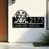 Custom Metal Beagle dog cute puppy Metal Address Sign House number Hanging Address Plaque Yard Sign Outdoor decor