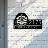 Custom Metal Peeking Hedgehog Wild animal wildlife Metal Address Sign, House number, Outdoor Number Signage, Yard Sign Address Plate
