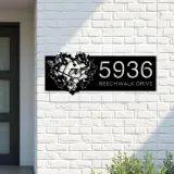 Custom Metal Floral Love heart butterfly Metal Address Sign, House number, Outdoor Number Signage, Yard Sign Address Plate