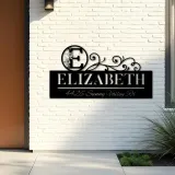 Custom Metal Monogram Letters family name Metal Address Sign House number Hanging Address Plaque Yard Sign Outdoor decor S17