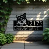 Custom Metal Peeking Fox Wild animal wildlife Metal Address Sign, House number, Outdoor Number Signage, Yard Sign Address Plate