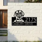 Custom Metal Beagle dog Puppy Metal Address Sign House number Hanging Address Plaque Yard Sign Outdoor decor