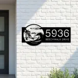 Custom Metal Waves palm tree Metal Address Sign, House number, Outdoor Number Signage, Yard Sign Address Plate