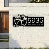 Custom Metal Skateboarder sport Skateboard Metal Address Sign, House number, Outdoor Number Signage, Yard Sign Address Plate