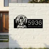 Custom Metal Badger Wild animal wildlife Metal Address Sign, House number, Outdoor Number Signage, Yard Sign Address Plate