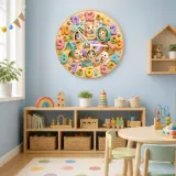 Cute Hamster Playground Kids Room Wall Clock