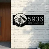 Custom Metal Hiker Camping mountain climbing Metal Address Sign, House number, Outdoor Number Signage, Yard Sign Address Plate