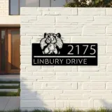 Custom Metal Peeking Hamster Wild animal wildlife Metal Address Sign, House number, Outdoor Number Signage, Yard Sign Address Plate