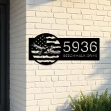 Custom Metal A 10 airplane US flag Metal Address Sign House number Hanging Address Plaque Yard Sign Outdoor