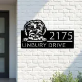 Custom Metal Maltese dog Cute puppy Metal Address Sign House number Hanging Address Plaque Yard Sign Outdoor decor