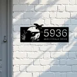 Custom Metal Duck hunting Metal Address Sign, House number, Outdoor Number Signage, Yard Sign Address Plate
