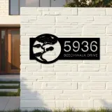 Custom Metal Bonsai tree Metal Address Sign, House number, Outdoor Number Signage, Yard Sign Address Plate
