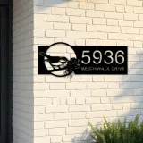 Custom Metal Bird with pinecone Metal Address Sign, House number, Outdoor Number Signage, Yard Sign Address Plate