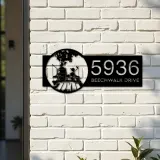 Custom Metal Dad and Son go fishing Metal Address Sign Custom House number Hanging Address Plaque Yard Sign Outdoor