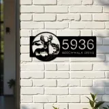 Custom Metal Deer fish duck fishing Metal Address Sign, House number, Outdoor Number Signage, Yard Sign Address Plate