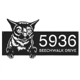 Custom Metal Burma Cute peeking cat kitten Metal Address Sign, House number, Outdoor Number Signage, Yard Sign Address Plate