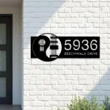 Custom Metal Yin Yang Guitar guitarist player Metal Address Sign, House number, Outdoor Number Signage, Yard Sign Address Plate