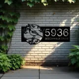 Custom Metal Finches bird on tree branch Metal Address Sign Custom Hanging Address Plaque House number Yard Sign Outdoor Sign