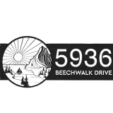 Custom Metal Sun mountain river scene Metal Address Sign, House number, Outdoor Number Signage, Yard Sign Address Plate
