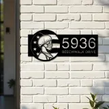 Custom Metal American Nurse Wearing Mask Metal Address Sign, House number, Outdoor Number Signage, Yard Sign Address Plate