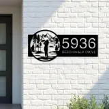 Custom Metal Golf club Golfer Girl Metal Address Sign, House number, Outdoor Number Signage, Yard Sign Address Plate