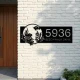 Custom Metal Fish sea life Metal Address Sign, House number, Outdoor Number Signage, Yard Sign Address Plate001
