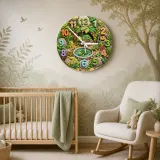 Whimsical Turtle & Frog Kids Room Wall Clock