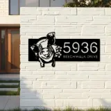 Custom Metal Pig Farm house animal ranch Metal Address Sign House number Hanging Address Plaque Yard Sign Outdoor decor