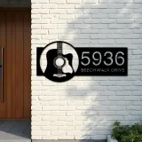 Custom Metal Guitar Guitar player Guitarist Metal Address Sign, House number, Outdoor Number Signage, Yard Sign Address Plate