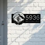 Custom Metal Hiker Camping mountain climbing Metal Address Sign, House number, Outdoor Number Signage, Yard Sign Address Plate