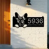 Custom Metal Sphynx Cute peeking cat kitten Metal Address Sign, House number, Outdoor Number Signage, Yard Sign Address Plate