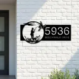 Custom Metal Duck Hunting Hunter Metal Address Sign, House number, Outdoor Number Signage, Yard Sign Address Plate