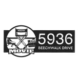 Custom Metal Cinema movie lover Metal Address Sign Custom House number Hanging Address Plaque Yard Sign Outdoor
