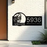 Custom Metal Chicken Rooster farmhouse animal ranch Metal Address Sign, House number, Outdoor Number Signage, Yard Sign Address Plate