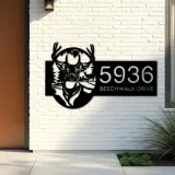 Custom Metal Deer forest wild life Metal Address Sign, House number, Outdoor Number Signage, Yard Sign Address Plate
