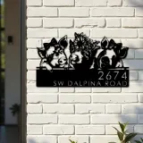 Custom Metal Pigs farmhouse farm animal ranch Metal Address Sign, House number, Outdoor Number Signage, Yard Sign Address Plate