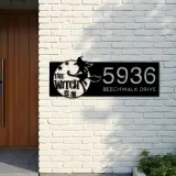 Custom Metal The witch is in halloween Metal Address Sign, House number, Outdoor Number Signage, Yard Sign Address Plate