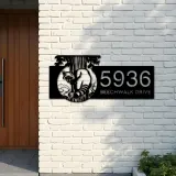 Custom Metal Raccoon Wild animal wildlife Metal Address Sign, House number, Outdoor Number Signage, Yard Sign Address Plate