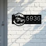 Custom Metal Offroad car mountain Metal Address Sign, House number, Outdoor Number Signage, Yard Sign Address Plate