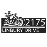 Custom Metal Biker motorcycle rider Metal Address Sign, House number, Outdoor Number Signage, Yard Sign Address Plate