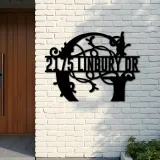 Custom Metal Floral Monogram Split Letter G Metal Address Sign House number Hanging Address Plaque Yard Sign Outdoor decor